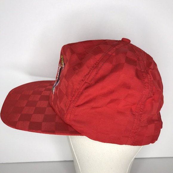 Vintage Red Checkered Jackson Hole Wyoming Birdie for Breath Golf Snapback Hat - Picture 5 of 8